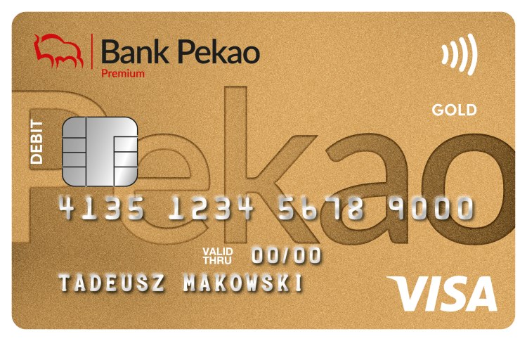 karta Visa Debit Gold do Konta Przekorzystnego Banku Pekao