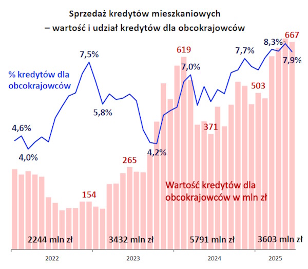 Hipoteczne kredyty dla obcokrajowców udzielone w latach 2022-2025