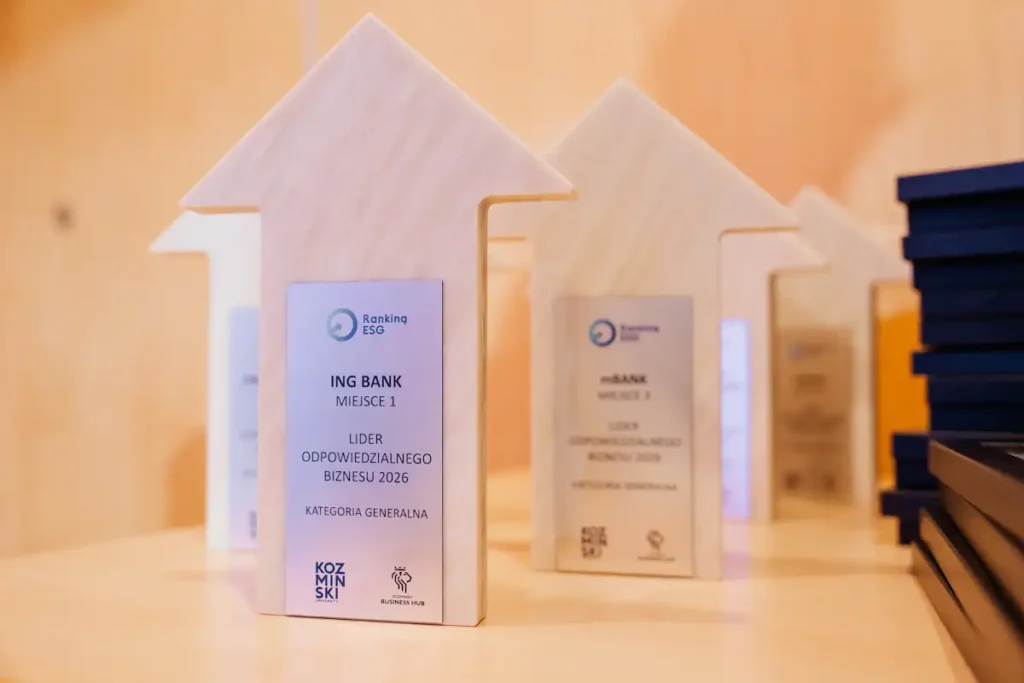 Ranking ESG Odpowiedzialne Zarządzanie 2026 potwierdził, że ING Bank dobrze wdraża zasady ESG